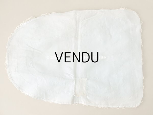 画像3: アンティーク ベビー用 シルク製　ベッドカバー パウダーブルー 42×56.5cm (3)