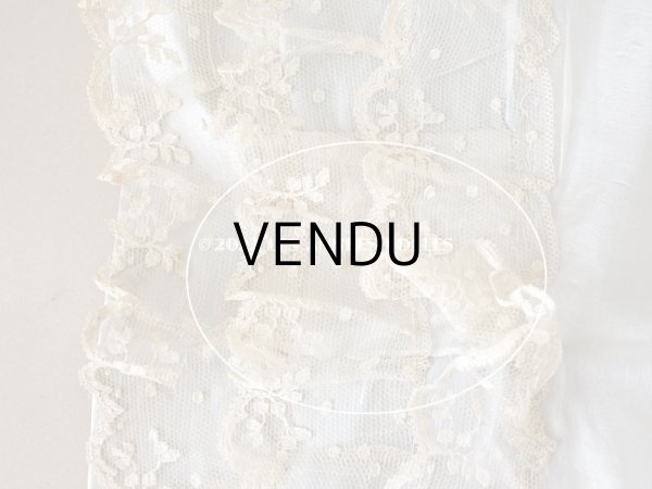 画像14: アンティーク ベビー用 シルク製　ベッドカバー パウダーブルー 42×56.5cm (14)