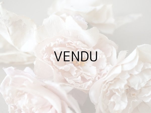 画像6:  アンティーク 薔薇の布花 4輪のブーケ クォーターロゼット咲き パウダーピンク (6)