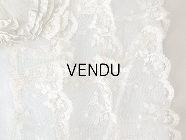 画像11: アンティーク ベビー用 シルク製　ベッドカバー パウダーブルー 42×56.5cm (11)