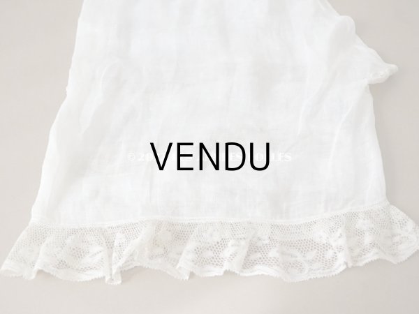 画像14: 1900年代 アンティーク ペチコート 王冠紋章の刺繍入り ピンクのリボン＆手編みのヴァランシエンヌレース  (14)