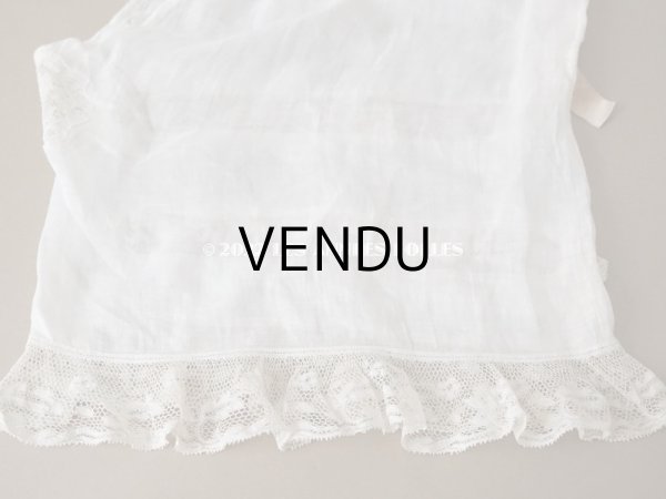 画像15: 1900年代 アンティーク ペチコート 王冠紋章の刺繍入り ピンクのリボン＆手編みのヴァランシエンヌレース  (15)