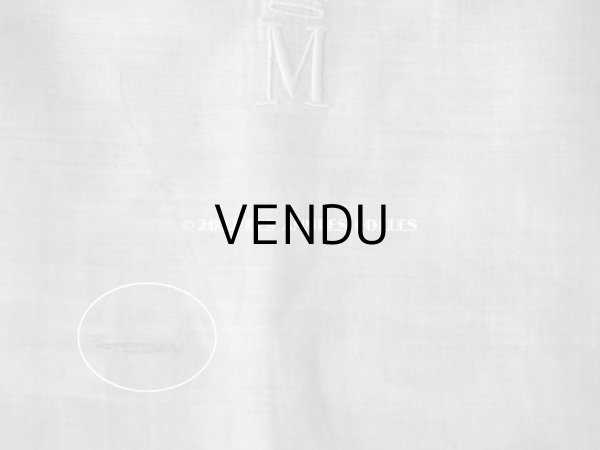 画像7: 19世紀末 アンティーク  王冠紋章＆イニシャル刺繍入り　小さなピローケース 手編みのヴァランシエンヌレース (7)