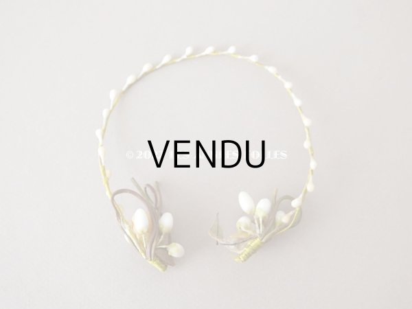 画像5: 1900年頃 アンティーク ドール用 ワックスフラワーのティアラ (5)