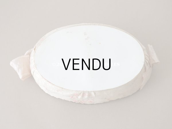 画像7: 1907年 アンティーク ピンクのリボンが結ばれた　バテムのシルク製パニエ　薔薇模様 (7)