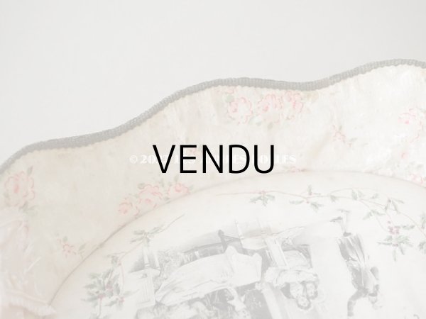 画像9: 1907年 アンティーク ピンクのリボンが結ばれた　バテムのシルク製パニエ　薔薇模様 (9)