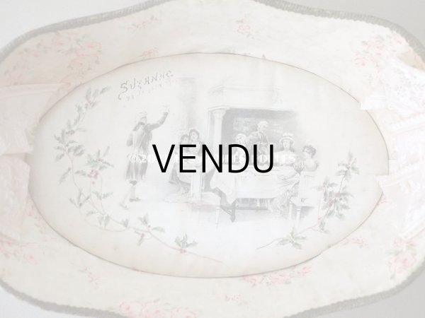 画像5: 1907年 アンティーク ピンクのリボンが結ばれた　バテムのシルク製パニエ　薔薇模様 (5)