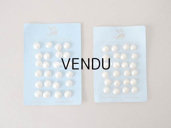 画像6: アンティーク 天使の台紙 ガラス製 パールボタン 12mm  24ピース (6)