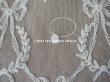 画像12: アンティーク カーテン用 チュールレース リボン&リーフのメダイヨン 290×58〜60cm (12)