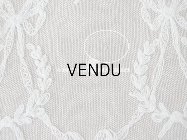 画像12: アンティーク カーテン用 チュールレース リボン&リーフのメダイヨン 290×58〜60cm (12)