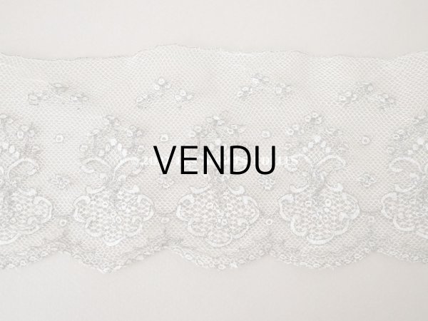 画像3: アンティーク  レース メタル糸の刺繍入り　70cm  (3)