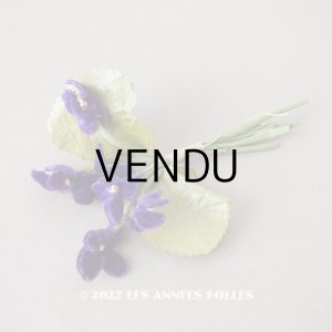 画像: アンティーク ベルベットの菫の布花　