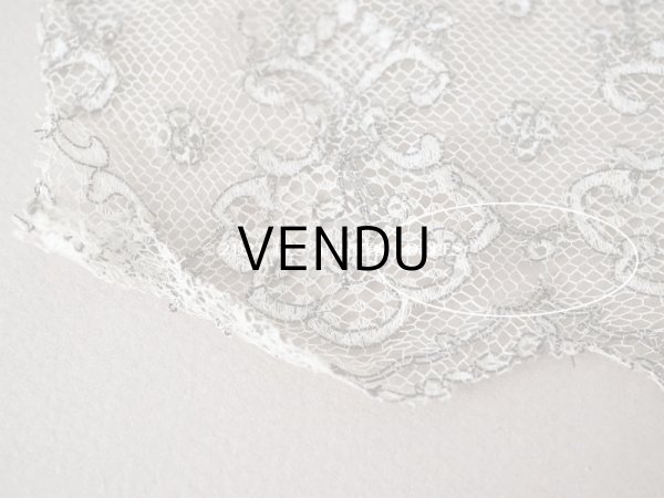 画像8: アンティーク  レース メタル糸の刺繍入り　70cm  (8)