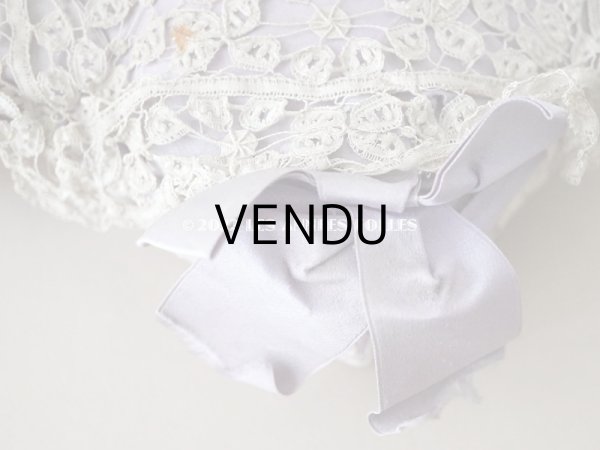 画像11: 19世紀末　アンティーク 大きなリボンが結ばれた ソーイングボックス　ラヴェンダー　ボビンレース (11)