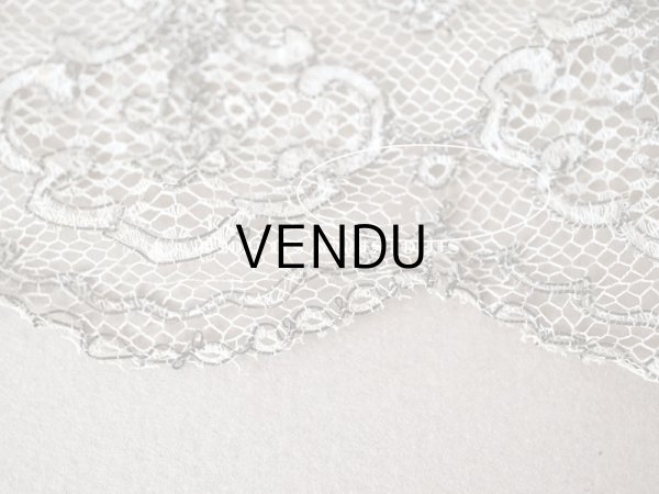 画像9: アンティーク  レース メタル糸の刺繍入り　70cm  (9)