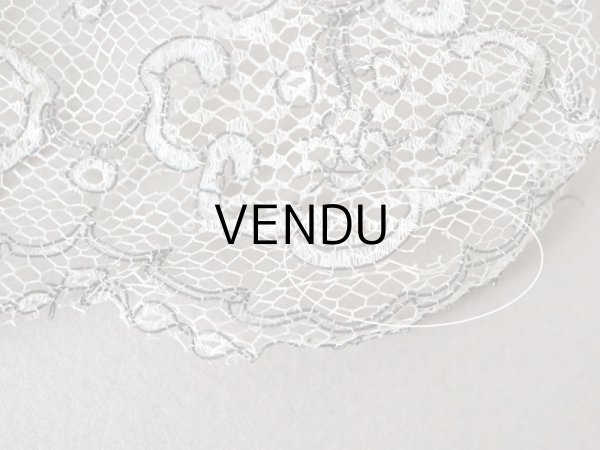画像7: アンティーク  レース メタル糸の刺繍入り　70cm  (7)