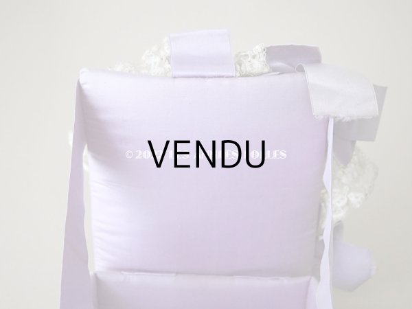 画像8: 19世紀末　アンティーク 大きなリボンが結ばれた ソーイングボックス　ラヴェンダー　ボビンレース (8)