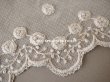 画像6: アンティーク 幅広 薔薇の刺繍入りレース　エクリュ　幅16cm (6)