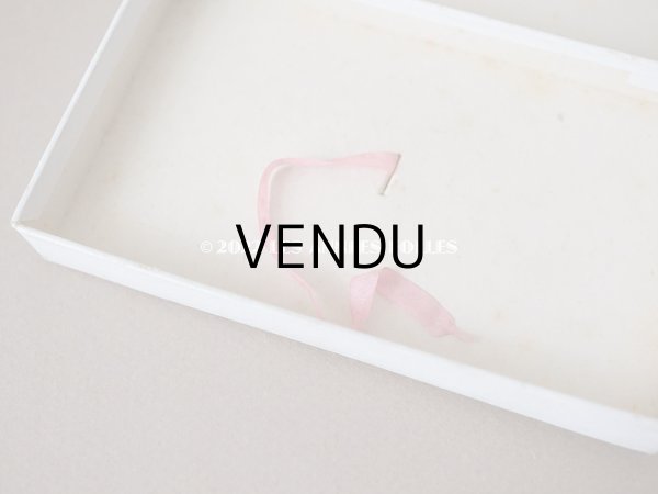 画像7: アンティーク 紙箱　ピンクのリボン付き (7)