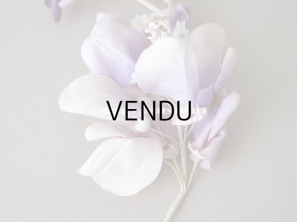 画像8: アンティーク 布花 藤の花 ウィステリア 薄紫　3点セット (8)