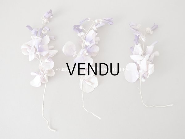 画像11: アンティーク 布花 藤の花 ウィステリア 薄紫　3点セット (11)