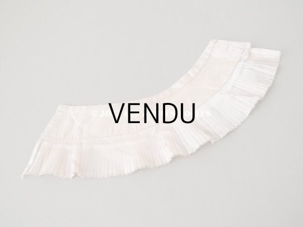 画像3: アンティーク  シルク製 2段プリーツリボン ピンクベージュ 7.5cm幅   (3)