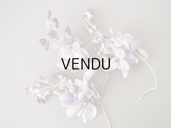 画像3: アンティーク 布花 藤の花 ウィステリア 薄紫　3点セット (3)