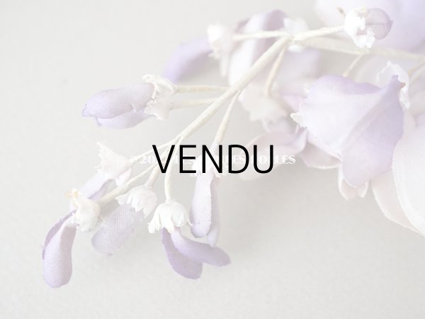 画像6: アンティーク 布花 藤の花 ウィステリア 薄紫　3点セット (6)