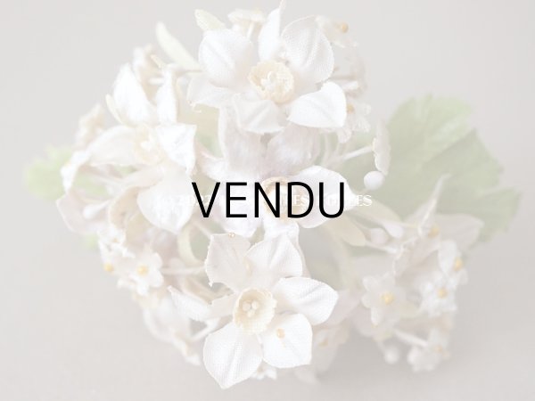 画像6: 未使用 アンティーク ベルベットの布花　ラベル付き　オフホワイト＆パールパープル (6)