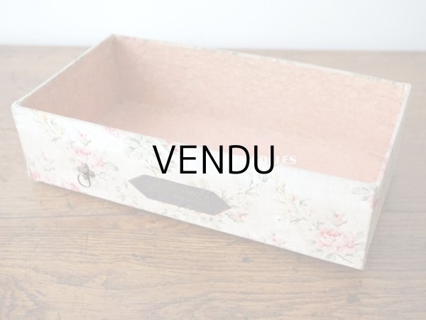 画像19: 【セール対象外】1900年代 アンティーク  カルトナージュチェスト ピンクの薔薇のガーランド (19)