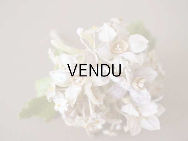 画像5: 未使用 アンティーク ベルベットの布花　ラベル付き　オフホワイト＆パールパープル (5)