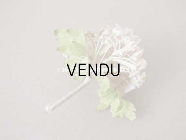 画像4: 未使用 アンティーク ベルベットの布花　ラベル付き　オフホワイト＆パールパープル (4)