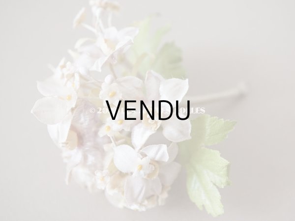 画像9: 未使用 アンティーク ベルベットの布花　ラベル付き　オフホワイト＆パールパープル (9)