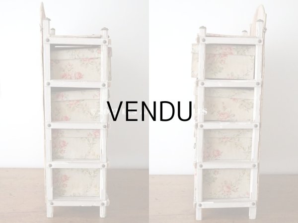 画像5: 【セール対象外】1900年代 アンティーク  カルトナージュチェスト ピンクの薔薇のガーランド (5)