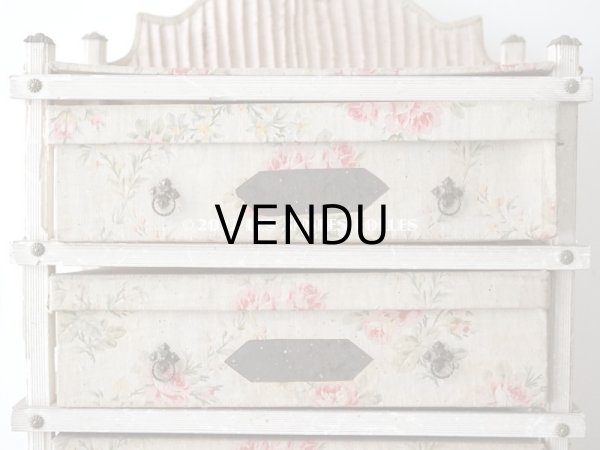 画像3: 【セール対象外】1900年代 アンティーク  カルトナージュチェスト ピンクの薔薇のガーランド (3)