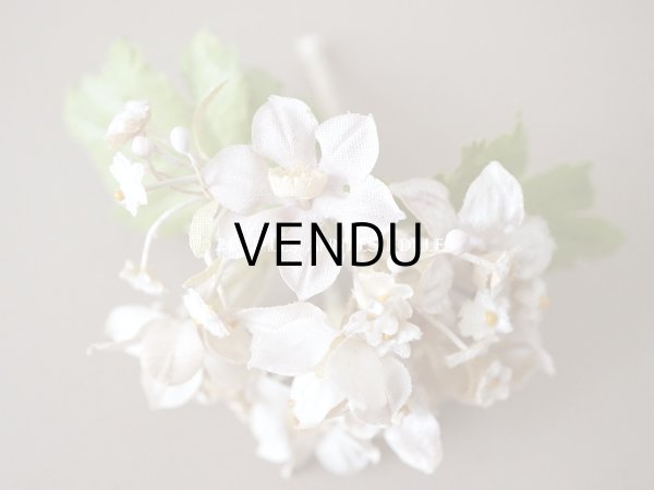 画像8: 未使用 アンティーク ベルベットの布花　ラベル付き　オフホワイト＆パールパープル (8)