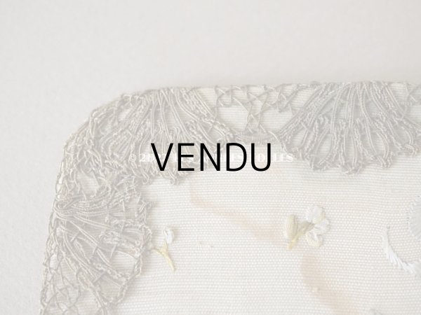 画像3: アンティーク リボン刺繍のパネル フラワーバスケット (3)