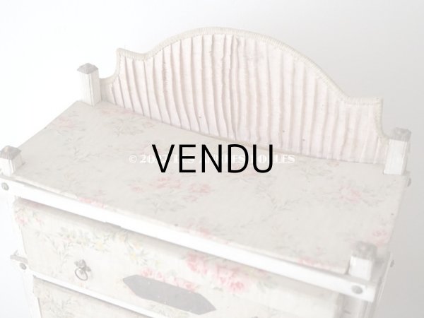 画像7: 【セール対象外】1900年代 アンティーク  カルトナージュチェスト ピンクの薔薇のガーランド (7)