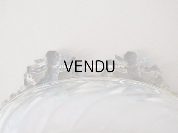 画像5: 19世紀末 アンティーク ガラストレイ　天使＆草花のガーランド 小物入れ　ソープディッシュ (5)