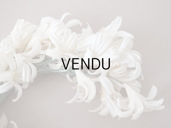 画像3: アンティーク オフホワイトの布花のティアラ　ブーケ (3)