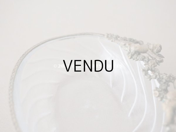 画像6: 19世紀末 アンティーク ガラストレイ　天使＆草花のガーランド 小物入れ　ソープディッシュ (6)