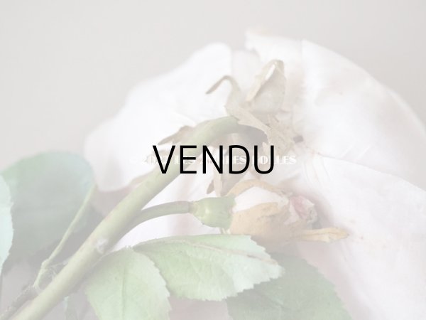 画像7: 1900年代 アンティーク　薔薇の大きな布花 パウダーピンク　クウォーター・ロゼット咲き (7)