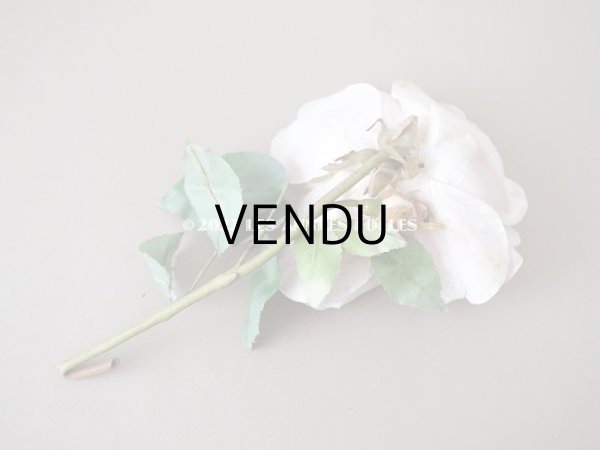 画像6: 1900年代 アンティーク　薔薇の大きな布花 パウダーピンク　クウォーター・ロゼット咲き (6)