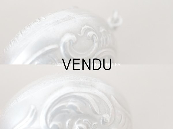 画像9: アンティーク シルバー製 菫のパウダーケース ミラー付き シャトレーヌ用 (9)