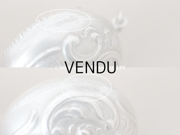 画像10: アンティーク シルバー製 菫のパウダーケース ミラー付き シャトレーヌ用 (10)