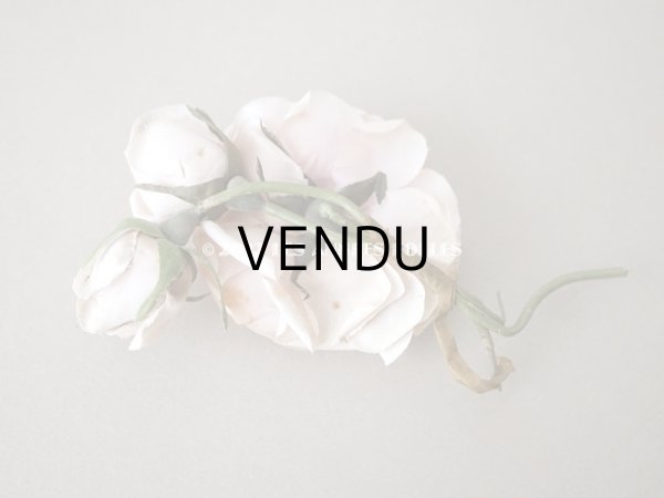 画像16: 1922年 アンティーク 婚約式 ピンクの薔薇の花冠＆薔薇の布花のセット (16)