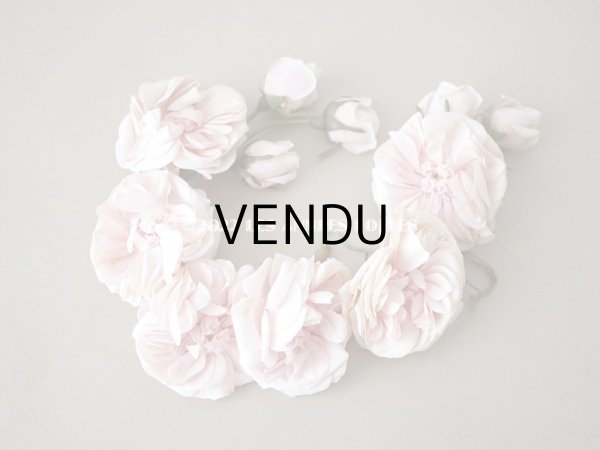 画像18: 1922年 アンティーク 婚約式 ピンクの薔薇の花冠＆薔薇の布花のセット (18)