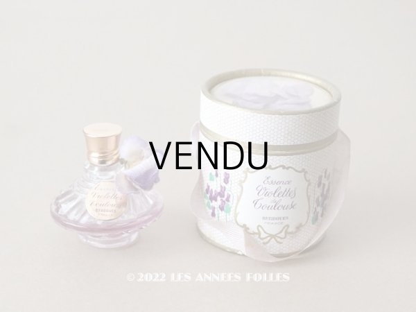 画像1: アンティーク 菫の小さなパフュームボックス＆ボトル  ESSENCE VIOLETTES DE TOULOUSE - BERDOUES FRANCE - (1)