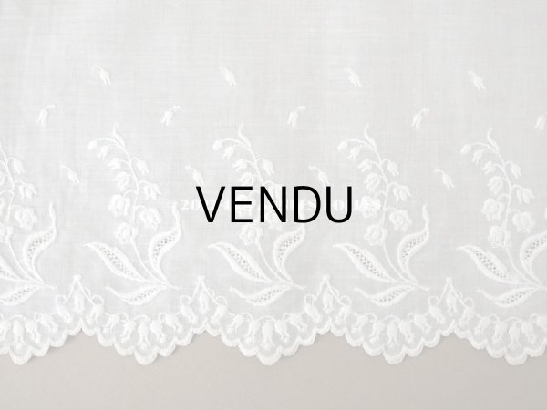 画像5: アンティーク 幅広 鈴蘭の刺繍入りレース　ホワイト　幅25cm (5)