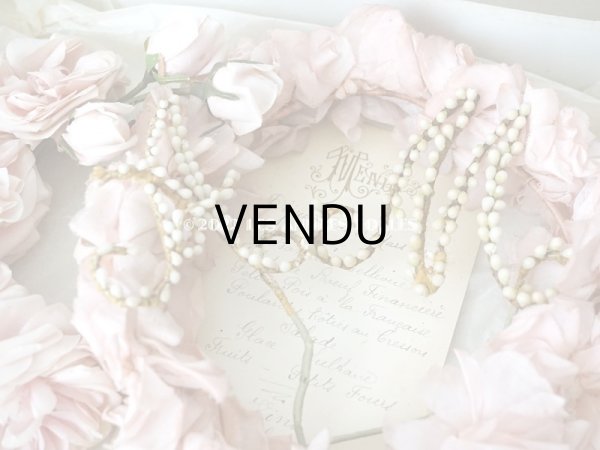 画像4: 1922年 アンティーク 婚約式 ピンクの薔薇の花冠＆薔薇の布花のセット (4)